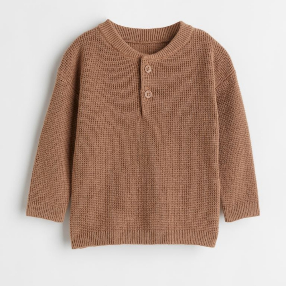 Waffle long sleeve cotton tee shirt Nwt Organic